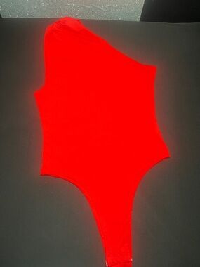 One-Shoulder Red Bodysuit